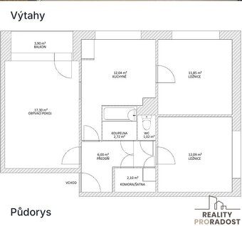 Exkluzivně Vám nabízíme k pronájmu prostorný byt o dispozici