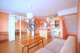 I offer for rent an apartment 1+kk of size 42.6 m² + 8 m² balcony.