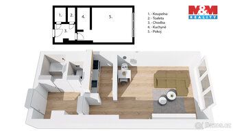 We offer for rent an apartment 1+kk of 29 m² in a quiet part of Karvina-Sumbark.