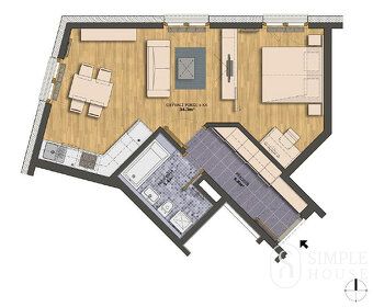 Job ID: G1171 We offer for long-term rent an entirely new apartment 2+kk measuring 49 m²…