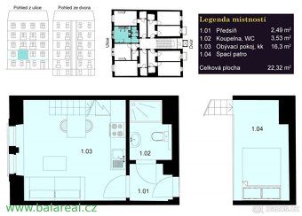 1+kk Strakonická Praha Smíchov 22 m2+8 m2 spací prostor v 1.