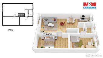 We offer for sale a terraced family house in the village of Třemešná, with layout 2+kk and…