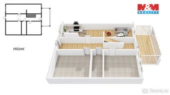 We offer for sale a terraced family house in the village of Třemešná, with layout 2+kk and…