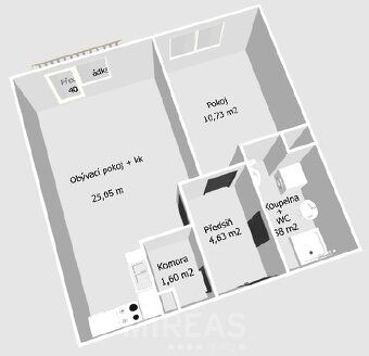 Nabízíme Vám k pronájmu byt 2+kk (50 m2) s předzahrádkou (40