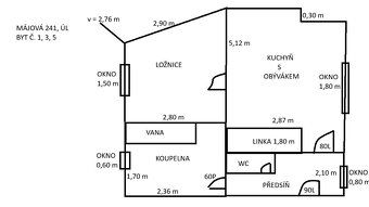 Nabízíme k pronájmu byt o dispozici 2+kk a výměře 42 m2 na a