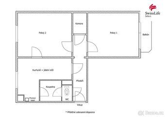 I offer for sale an apartment unit with a layout of 2+1 and area approx.