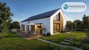 We offer for sale a modern turnkey passive house including land