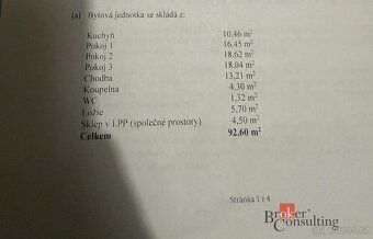 Prodej prostorného bytu 3+1, ulice Luční, výměra 92m2 s balk