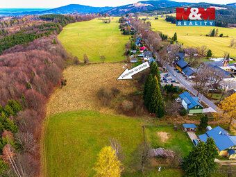 We offer two plots of land totaling 8554 sqm in the outskirts of Jeseník city near Zlaté Hory - Rejvíz village.