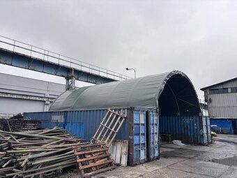 Pronajmu lodní kontejner + zastřešený prostor 8x12m Lze pron