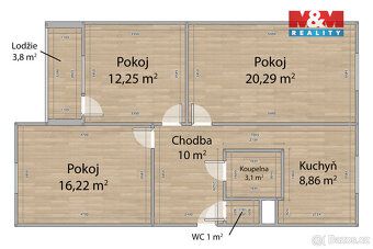 Nabízíme k pronájmu prostorný byt 3+1 o celkové výměře 80 m2