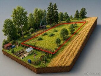 Beautiful, gently sloping plot in a quiet part of the village, Krásná near Sokolov