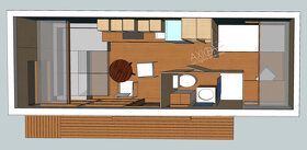 AXIOM TINY HOUSE (7,2 x 2,55 m, výška 2,80 + 0,62 (přepravní