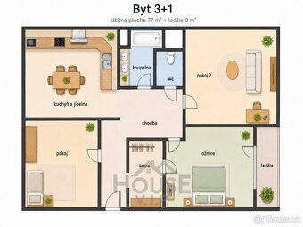 Ref. No. 01638 For sale apartment 3+1 with loggia, 77 sqm, Prague 9 – Černý Most