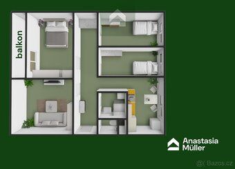 We offer for rent a spacious apartment with layout 4+1 and total area of 82.5 m² + large…