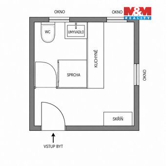 Prodej útulného 1+kk s užitnou plochou 18 m² v cihlovém domě