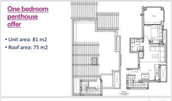 Na prodej apartman s 1loznici a velkou stresni terasou v rez