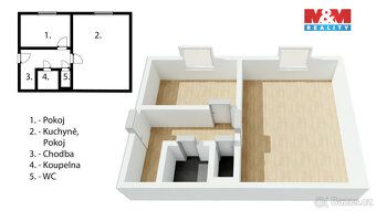 Nabízíme k prodeji byt 2+kk o užitné ploše 39m², který se na