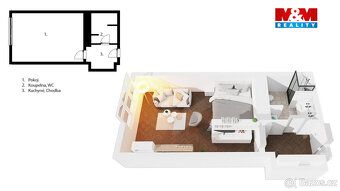 Nabízíme k pronájmu útulný byt 1+kk v prestižní lokalitě Jos