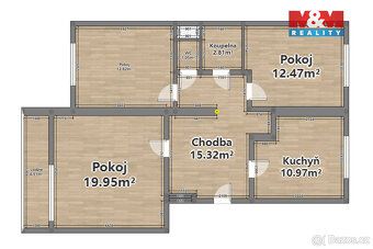 We offer for sale a spacious 3BR apartment with loggia and own garage in quiet village of Chodská Lhota.