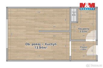 Nabízíme k pronájmu byt o dispozici 1+KK s výměrou 20 m² v o