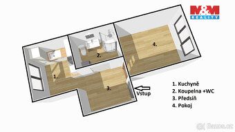 Nabízíme k prodeji útulný byt 1+1, o celkové ploše 32 m², v 