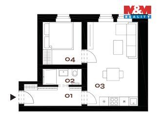 Nabízíme ke koupi atraktivní byt o celkové ploše 34,88 m² s 