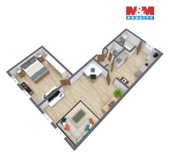 Nabízím Vám ke koupi byt 2+1 v Chabařovicích, ulice Husovo n