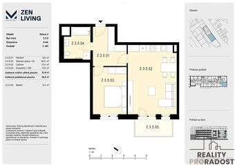 Nabízíme k prodeji moderní byt 2+kk o velikosti 54 m², situo