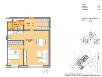Prodám moderní byt 2+kk o velikosti 63 m² + sklep cca 4 m² v
