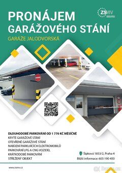 Nabízíme k dlouhodobému pronájmu kryté garážové stání v ulic
