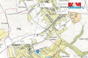 For sale land in Mistřice - Javorovec. The plot is slightly sloped overlooking the landscape.