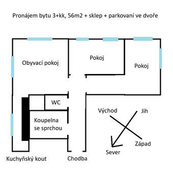 Pronájem bytu 3+kk, Liberec - Rochlice (ulice Dr. Milady Hor