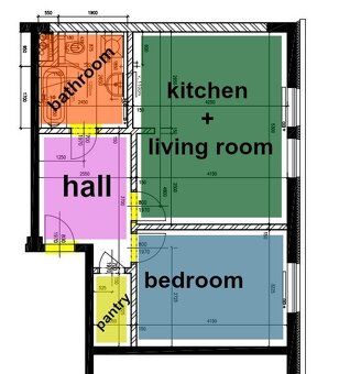 Nabízíme k pronájmu pěkný byt 2+kk o ploše 57m², situovaný v