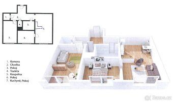 Nabízím k dlouhodobému pronájmu byt 3+kk o výměře 54 m² ve 4
