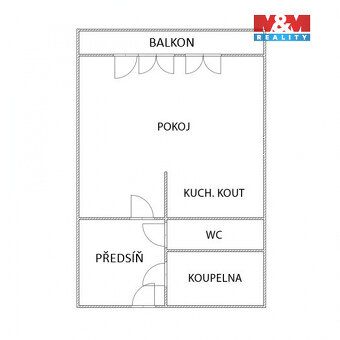 Nabízíme k prodeji byt 1+kk o celkové vel. 30m² včetně balko