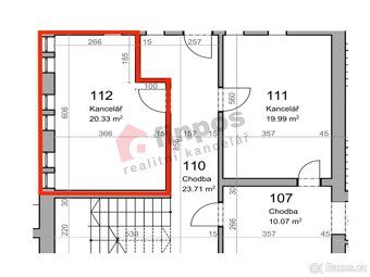 Nabízíme Vám k pronájmu kancelář o výměře 20,33 m2 v Pětihos