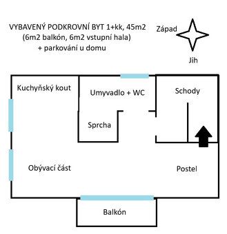 Pronájem 1+kk, 45m2 (ul. U Plovárny), Liberec - Janův Důl
--