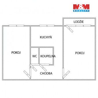 Nabízíme prodej družstevního bytu 2+1 s prostornou zasklenou
