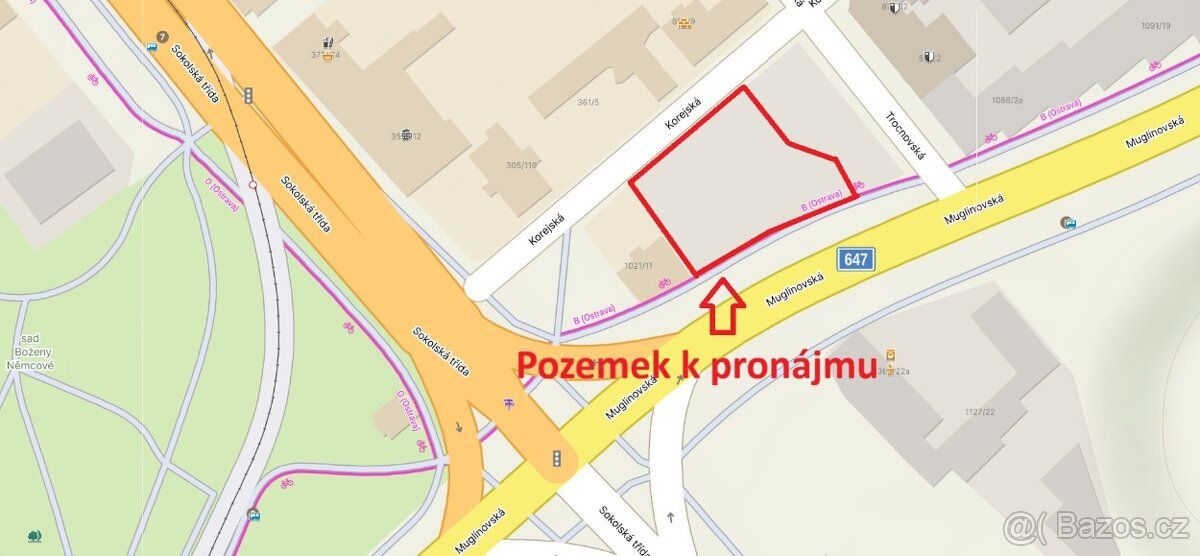 Nabízím k pronájmu atraktivní komerční pozemek o rozloze 848