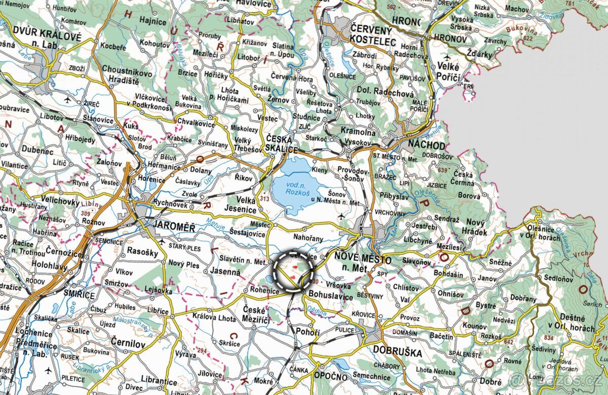 V katastrálních územích Bohuslavice nad Metují a Černčice na
