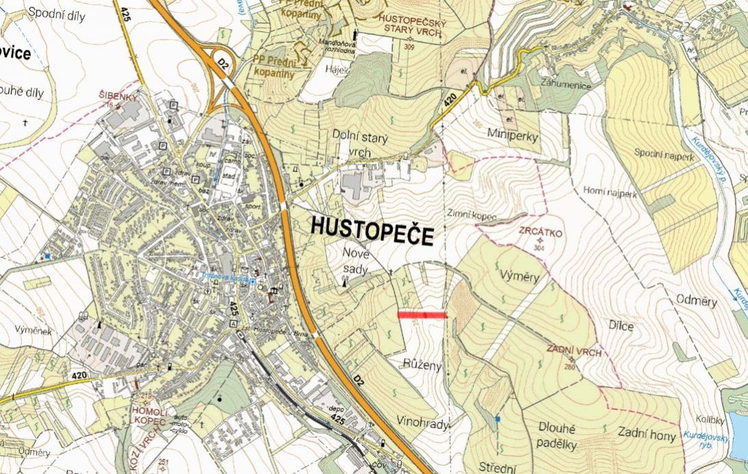 V katastrálním území Hustopeče u Brna v okrese Břeclav nabíz
