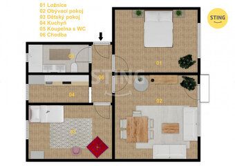 Nabízíme k prodeji rekonstruovaný byt s balkónem o dispozici