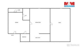 Pronájem bytu 2+kk, 54 m² s lodžií a sklepem. Byt se nachází