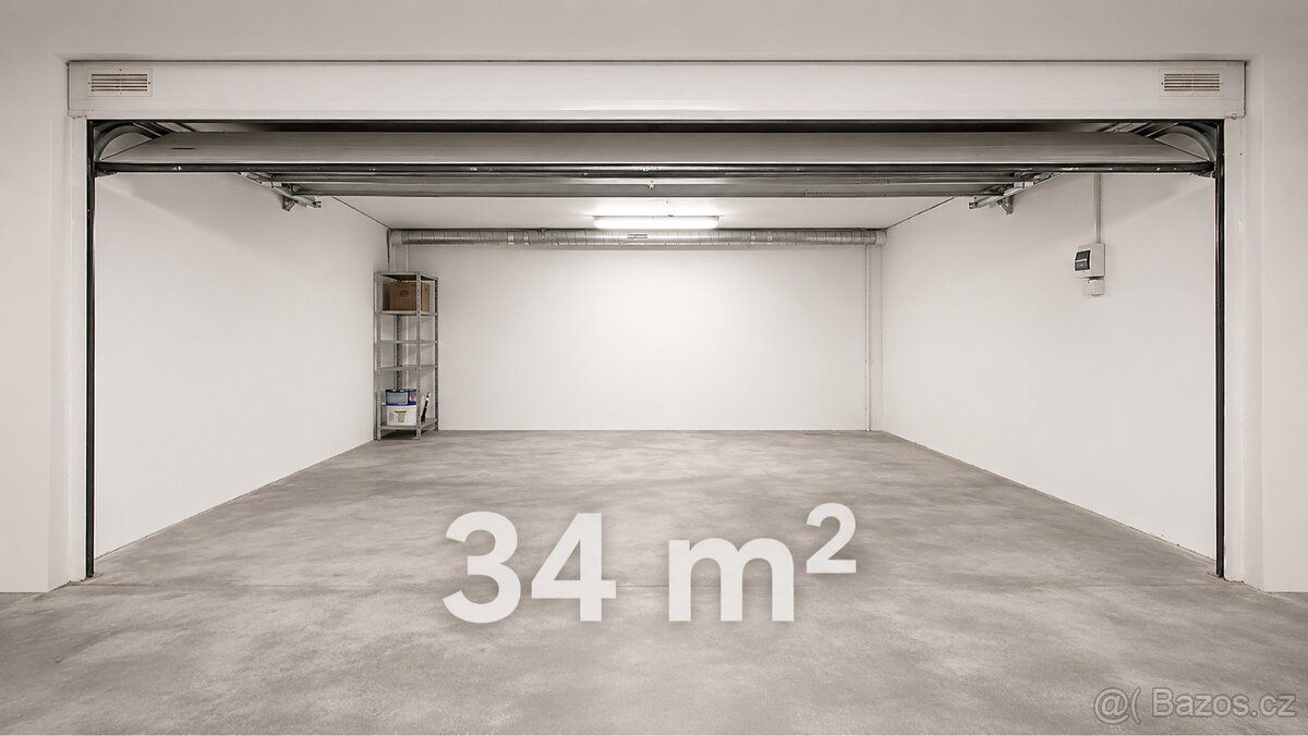 Pronájem garáže / skladu 34 m² - 2x parkovací místo.
Na Zlat