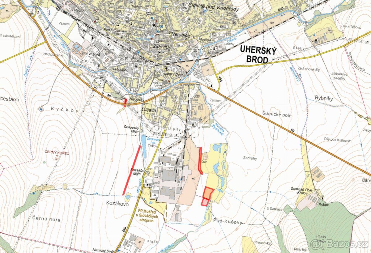 V katastrálním území Uherský Brod v okrese Uherské Hradiště 