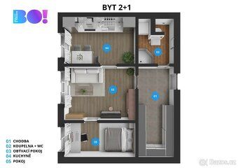 Nabízíme k pronájmu byt 2+1 o výměře 42 m² v klidné lokalitě
