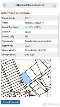 Prodáme stavební pozemek o výměře 969m2 , parcelní číslo : 4