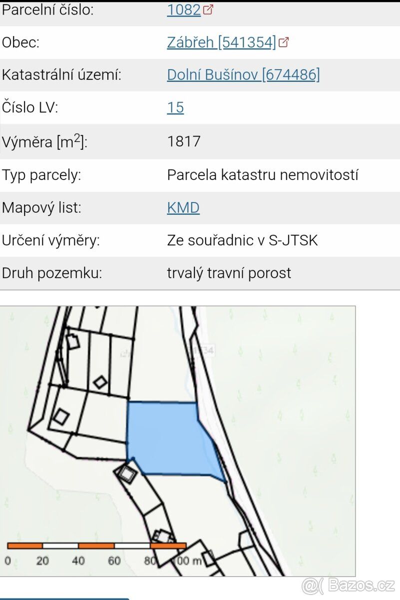 Prodám pozemeky 3/5 (2157m²) určené k rekreaci , možnost cha