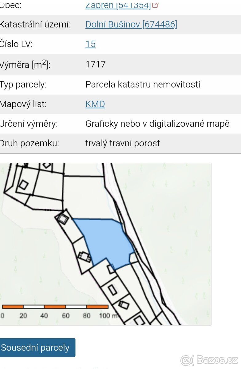 Prodám pozemeky 3/5 (2157m²) určené k rekreaci , možnost cha